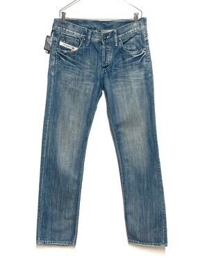 NWT Diesel Lyuker Straight Leg Dragon Embroidered Mens Jeans Sz 32/34